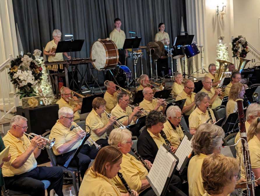 Lake Concert Band trumpets and percussion